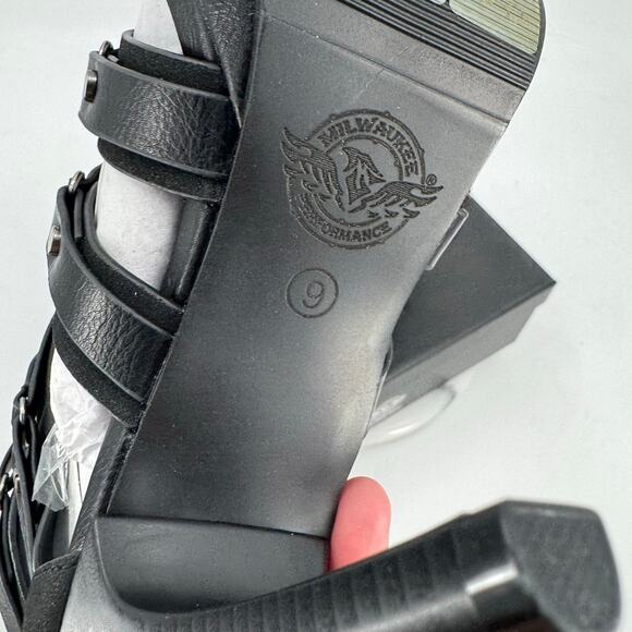 NWT Milwaukee MBL9451 Black Fashion Casual Stiletto Heeled Sandals w Ankle Strap - Picture 3 of 9